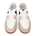 Męskie sneakersy z ekoskóry biało - beżowe 99-M-715-0