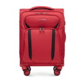 Miękka walizka kabinowa dwukolorowa czerwono - czarna 56-3S-181-30