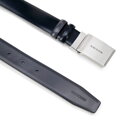Męski pasek ze skóry z zabudowaną klamrą granatowy 29-8M-005-7