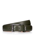 Pasek skórzany z podwójnym stębnowaniem zielony 100-8M-906-Z