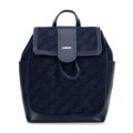 Dámsky batoh z ekokože s látkovou vložkou tmavomodrá 99-4Y-519-7