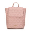 Prešívaný batoh z ekokože so srdiečkami ružová 99-4Y-403-P