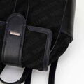 Dámsky batoh z ekokože s látkovou vložkou čierna 99-4Y-519-1