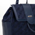 Dámsky batoh z ekokože s látkovou vložkou tmavomodrá 99-4Y-519-7