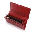 Dámska kožená peňaženka s horizontálnym erbom červená 10-1-333-3