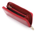 Dámska štýlová kožená peňaženka so zipsom čerešňová 21-1-393-3