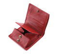Dámska kožená peňaženka s erbom a patentkou, červená 10-1-065-3
