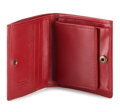 Dámska kožená peňaženka s erbom a patentkou, červená 10-1-065-3