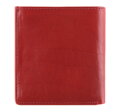 Dámska kožená peňaženka s erbom a patentkou, červená 10-1-065-3