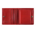 Dámska kožená peňaženka s erbom a patentkou, červená 10-1-065-3