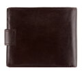 Pánska kožená peňaženka so zapínaním, tmavohnedá 10-1-125-4