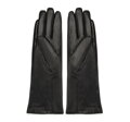 Ocieplane rękawiczki damskie ze skóry naturalnej czarne 39-6L-227-1