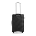 Zestaw walizek z ABS-u z geometrycznym tłoczeniem czarny 56-3A-75S-11