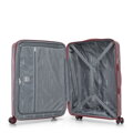 Zestaw walizek z polipropylenu w ukośne pasy bordowy 56-3T-50S-30