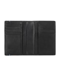 Pánska kožená peňaženka s kontrastnou vložkou, čierna 14-1-951-1