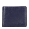 Pánska kožená peňaženka so skladacím panelom tmavomodrá 21-1-040-NL