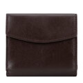 Kožená peňaženka so zapínaním na patentku, tmavohnedá 21-1-010-40