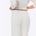 Spodnie damskie z szeroką nogawką kremowe 29-99-007-0