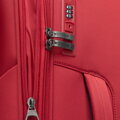 Średnia walizka miękka dwukolorowa czerwono - czarna 56-3S-182-30