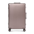 Średnia walizka z aluminium na kółkach beżowo - szara 56-3H-102-8M