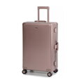 Średnia walizka z aluminium na kółkach beżowo - szara 56-3H-102-8M