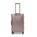 Średnia walizka z aluminium na kółkach beżowo - szara 56-3H-102-8M
