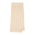 Szalik damski w warkoczowy splot z akrylu kremowy 101-7F-017-0