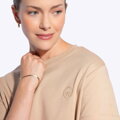 T-shirt damski z bawełny beżowy D0-99-100-9