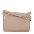 Trojpriehradová kožená crossbody kabelka, béžová 99-4E-013-9