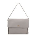 3-komorová kožená kabelka cez rameno sivá 99-4E-003-9