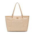 Žakárová shopper kabelka s monogramom, krémová 98-4E-905-0