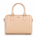 Dámska aktovka z imitácie kože s podpisom, béžová 100-4Y-223-9