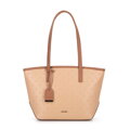 Dámska shopper kabelka z imitácie kože stredne béžová 100-4Y-218-9
