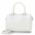 Dámska aktovka z imitácie kože s podpisom, sivobiela 100-4Y-223-0