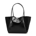 Dámska shopper kabelka s kožušinovou výplňou čierna 99-4Y-221-1