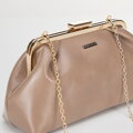 Dámska kabelka z umelej kože so zapínaním na prack, béžová 100-4Y-226-9