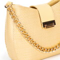 Dámska zapletená crossbody kabelka žltá 100-4Y-415-Y