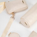 Sada crossbody kabeliek z ekokože, krémová 100-4Y-420-0