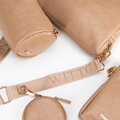 Sada crossbody kabeliek z ekokože, béžová 100-4Y-420-9
