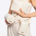 Sada crossbody kabeliek z ekokože, krémová 100-4Y-420-0