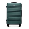 Duża walizka z ABS-u w poziome tłoczenie zielona 56-3A-003-85