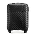 Walizka kabinowa z ABS-u z geometrycznym tłoczeniem czarna 56-3A-751-11
