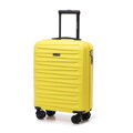 Mała walizka z ABS-u w poziome tłoczenie żółta 56-3A-001-50