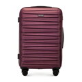 Średnia walizka z ABS-u w poziome tłoczenie bordowa 56-3A-002-30