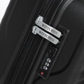 Średnia walizka z polipropylenu w ukośne pasy czarno - srebrna 56-3T-502-10