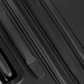 Średnia walizka z polipropylenu w ukośne pasy czarno - srebrna 56-3T-502-10