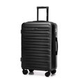 Średnia walizka z ABS-u w poziome tłoczenie czarna 56-3A-002-11