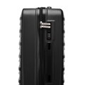 Średnia walizka z ABS-u w poziome tłoczenie czarna 56-3A-002-11