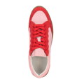 Zamszowe sneakersy ze wstawkami z ekoskóry różowo - czerwone 100-D-350-P