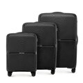 Zestaw walizek z polipropylenu w okręgi czarny 56-3T-30S-10